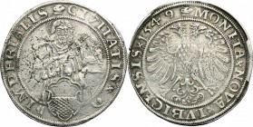 Germany. Free imperial city of Lübeck. AR Thaler, 1549. Dav. 9405. AR. g. 28.81 mm. 41.00 Some surface cracks, otherwise About EF/Good VF.