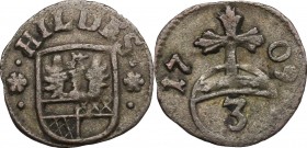 Germany, Hildesheim. Free city. BI 3 Pfennig 1709. KM 220. BI. g. 0.54 mm. 14.00 Good VF.