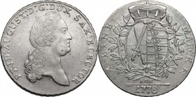 Germany, Sachsen. Friedrich August III (1763-1806). AR Thaler 1778, Dresden mint. Dav. 2690. AR. g. 27.85 mm. 40.00 About EF/EF.
