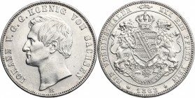 Germany, Sachsen. Johann (1854-1873). AR Vereinsthaler 1863 B. Jaeger 126. AR. mm. 32.00 Good EF.