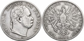 Germany, Preussen. Wilhelm I (1861-1888). AR Vereinsthaler 1866 A, Berlin mint. Jaeger 98. AR. mm. 33.00 VF.