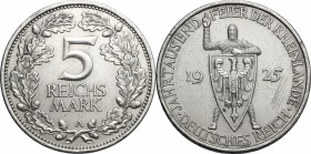 Germany. Weimar Republic (1918-1933). AR 5 Reichs Mark 1925 A, Berlin mint. Jaeger 322. AR. mm. 36.00 Scratches on reverse Good VF/VF.