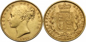 Great Britain. Victoria (1837-1901). AV Sovereign, 1870. KM 3. AV. g. 7.96 mm. 22.00 VF.
