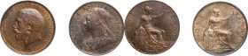 Great Britain. Lot of two (2) AE coins: Victoria Penny 1901 and George V Penny 1912. KM 790 and 810. AE. About UNC/UNC.