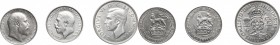 Great Britain. Lot of three (3) AR coins: Edward VII shilling 1910, George V 1915 and George VI 2 shilling 1941. KM 816 and 855. AR.