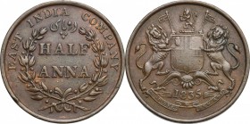 India. East India Company (1757-1858). AE Half Anna 1835, Bombay mint. KM 447.1. AE. mm. 20.70 Good VF.
