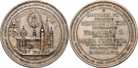 Austria. AE Medal, 1757. D/ Pilgrims' church in Mariazell. R/ Inscription. Montenouvo 1849. AE. g. 41.09 mm. 50.00 Nice patina. Good VF. For the 600th...
