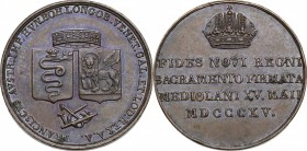Austria. Franz I (1804-1835). AE Medal or 'Lira del Giuramento' 1815. Crippa 21/B. AE. mm. 22.00 Good EF. A medal for the oath of allegiance to the Em...