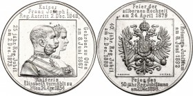 Austria. Franz Joseph (1848-1916). Tin medal, 1898. D/ Jugate busts of Franz Joseph and Elizabeth in a square; surrounded by important dates. R/ Imper...