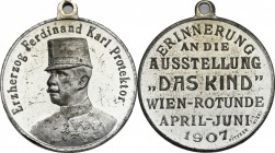 Austria. Archduke Ferdinand Karl of Austria (1868-1915). WM Celebrative Medal 1907. D/ Bust of the Archduke left. R/ ERINNERNG / AN DIE / AUSSTELLUNG ...