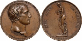 France. Napoleon Bonaparte (1801-1815). AE Medal, 1803. D/ Head right. R/ The statue Venus de' Medici. Bramsen 280. Julius 1184. AE. g. 38.29 mm. 39.0...