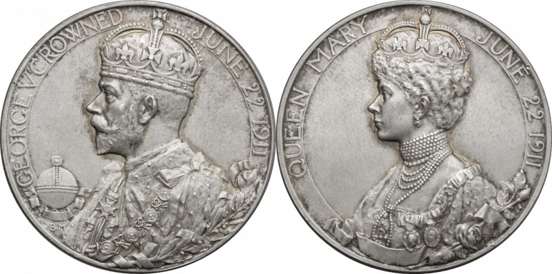 Great Britain. George V (1910-1936). AR Medal 1911. D/ Crowned bust of George le...