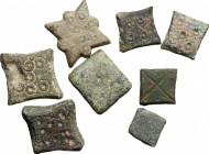 Commercial Weights. Multiple lot of eight (8) unclassified weights. Late roman to middle age.