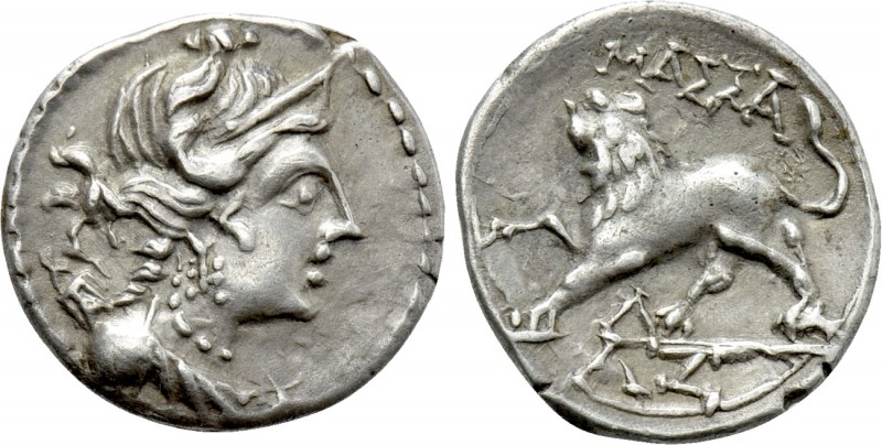 GALLIA. Massalia. Drachm (Circa 220-150 BC).

Obv: Bust of Artemis right, bow ...