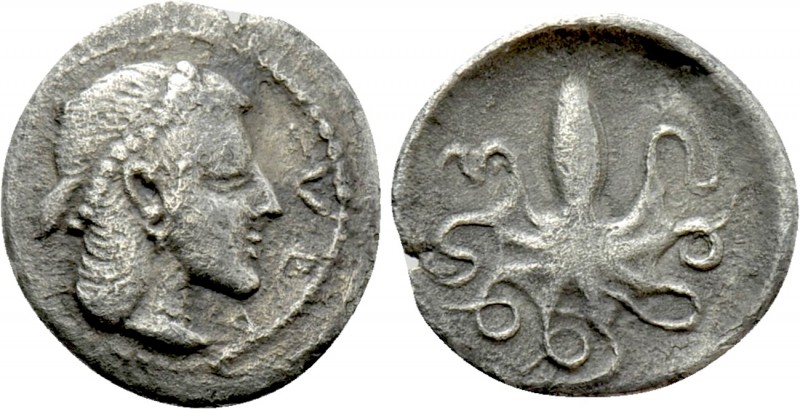 SICILY. Syracuse. Litra (Circa 470-450 BC). 

Obv: SYPA. 
Head of Arethusa ri...