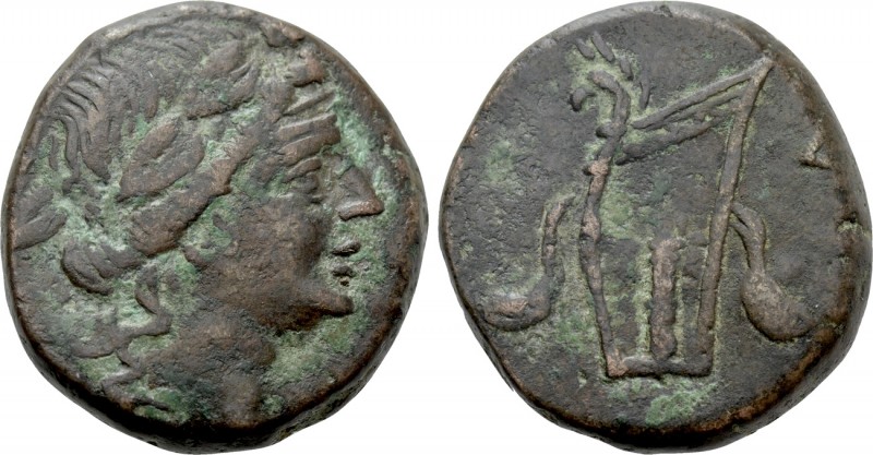 BOSPOROS. Uncertain. Ae (Circa 80-65 BC). 

Obv: Bust of Dionysos right, weari...