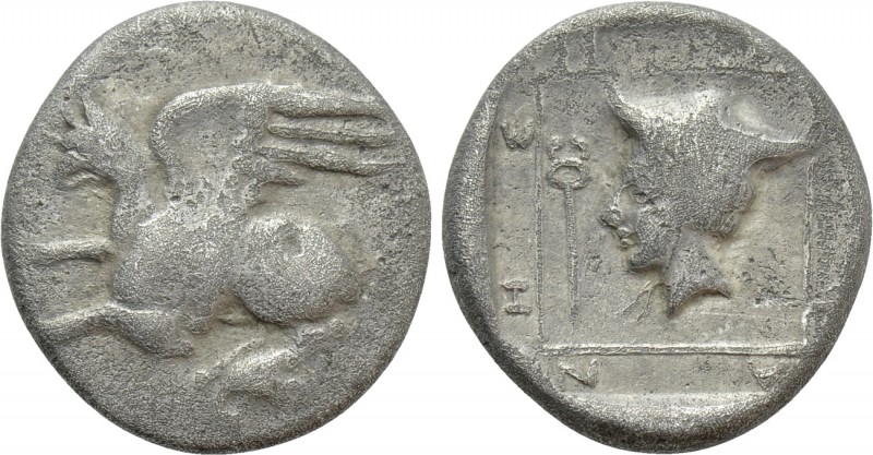 THRACE. Abdera. Tetrobol (Circa 411-385 BC). 

Obv: Griffin springing left.
R...