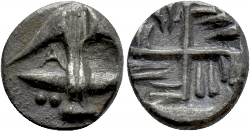 THRACE. Apollonia Pontika. Hemiobol (Circa 540/35-530 BC). 

Obv: Inverted anc...