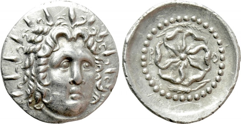 CARIA. Rhodes. Drachm (Circa 88/42 BC-AD 14). 

Obv: Radiate head of Helios fa...