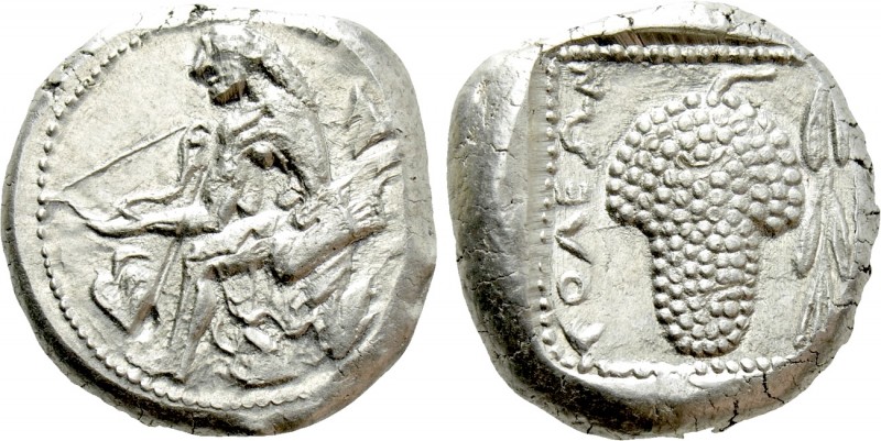 CILICIA. Soloi. Stater (Circa 410-375 BC).

Obv: Amazon kneeling left, stringi...