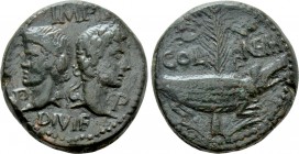 GAUL. Nemausus. Augustus with Agrippa (27 BC-14 AD). Ae As.