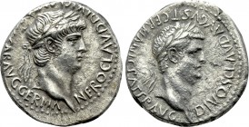 CAPPADOCIA. Caesarea. Nero with Divus Claudius (54-68). Didrachm.