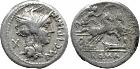 M. CIPIUS M. F. Denarius (115-114 BC). Rome.