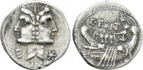 C. FONTEIUS. Denarius (114-113 BC). Rome.