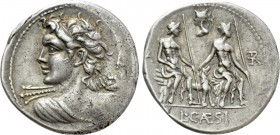 LUCIUS CAESIUS. Denarius (112-111 BC). Rome.