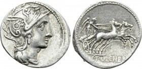C. CLAUDIUS PULCHER. Denarius (110-109 BC). Rome.