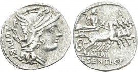 L. SENTIUS. C. F. Denarius (101 BC). Rome.