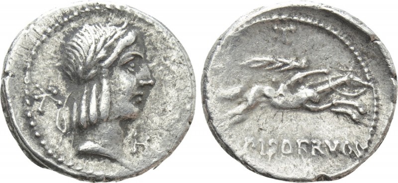 L. CALPURNIUS PISO FRUGI. Denarius (90 BC). Rome. 

Obv: Laureate head of Apol...