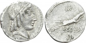C. CENSORINUS. Denarius (88 BC). Rome.