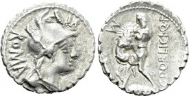C. POBLICIUS Q.F. Serrate Denarius (80 BC). Rome.