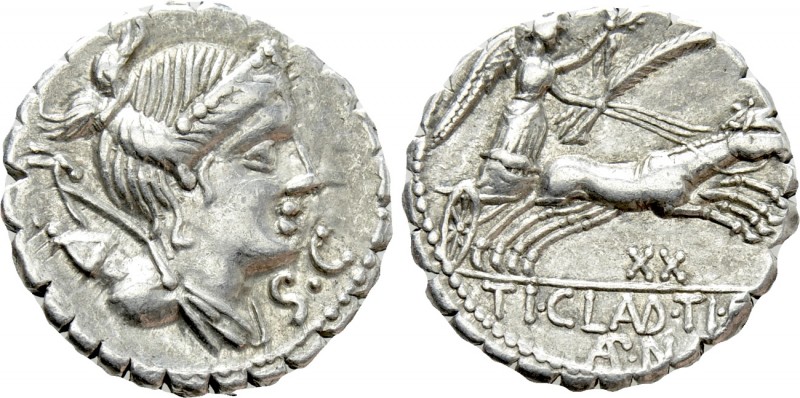 TI. CLAUDIUS NERO. Denarius (79 BC). Rome. 

Obv: SC. 
Draped bust of Diana r...