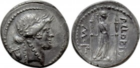 P. CLODIUS M.F. TURRINUS. Denarius (42 BC). Rome.