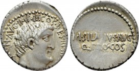 MARK ANTONY. Denarius (32 BC). Athens. M. Junius Silanus, proconsul.