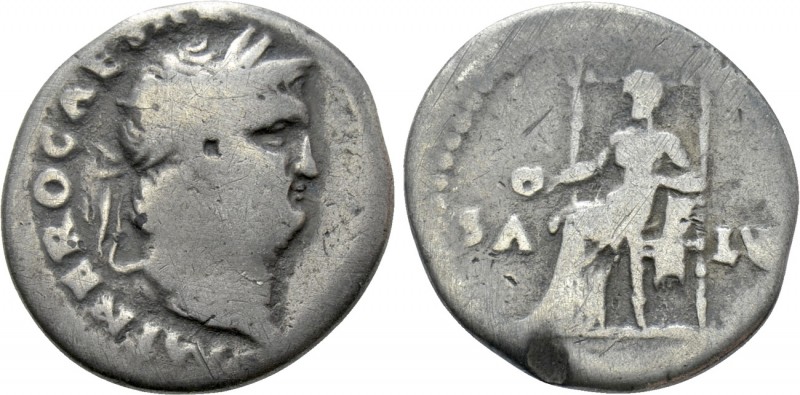 NERO (54-68). Denarius. Rome. 

Obv: IMP NERO CAESAR AVGVSTVS. 
Laureate head...