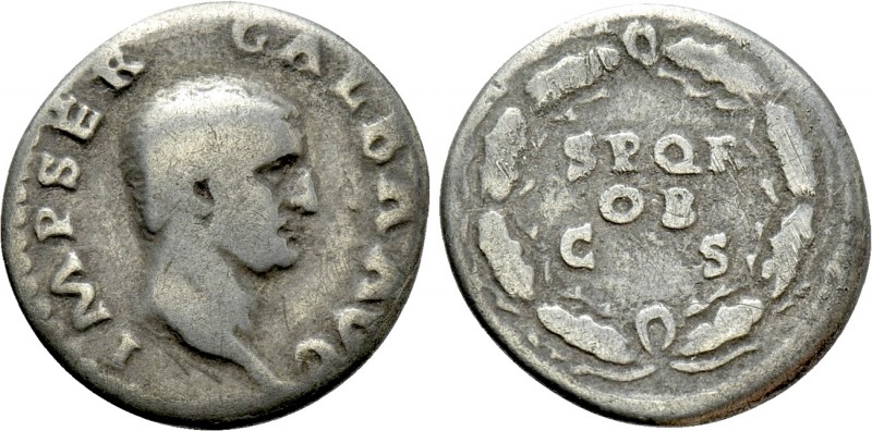 GALBA (68-69). Denarius. Rome. 

Obv: IMP SER GALBA AVG. 
Bare head right.
R...