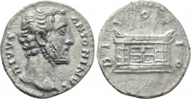 DIVUS ANTONINUS PIUS (Died 161). Denarius. Rome. Struck under Marcus Aurelius.