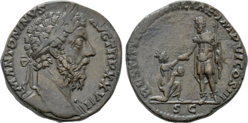 MARCUS AURELIUS (161-180). Sestertius. Rome.

Obv: M ANTONINVS AVG TR P XXVII....