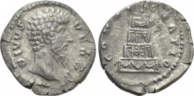 DIVUS LUCIUS VERUS (Died 169). Denarius. Rome.