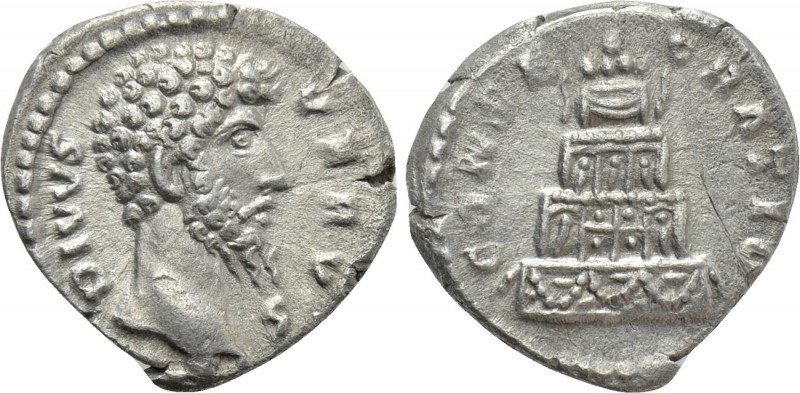 DIVUS LUCIUS VERUS (Died 169). Denarius. Rome. 

Obv: DIVVS VERVS. 
Bare head...