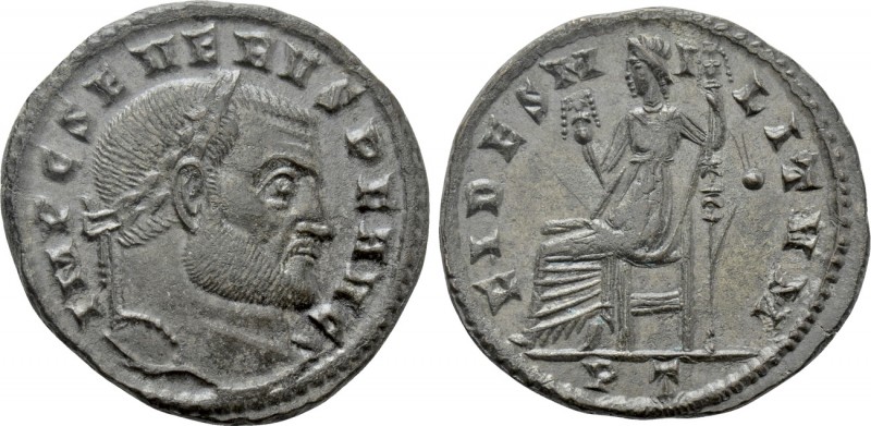 SEVERUS II (306-307). Follis. Ticinum. 

Obv: IMP C SEVERVS PF AVG. 
Laureate...