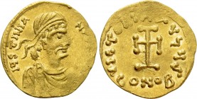JUSTINIAN II (First reign, 685-695). GOLD Tremissis. Constantinople.