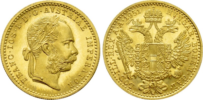 AUSTRIA. Franz Joseph I (1848-1916). GOLD Dukaten (1951). Wien (Vienna). Restrik...