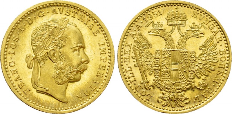 AUSTRIA. Franz Joseph I (1848-1916). GOLD Dukaten (1951). Wien (Vienna). Restrik...