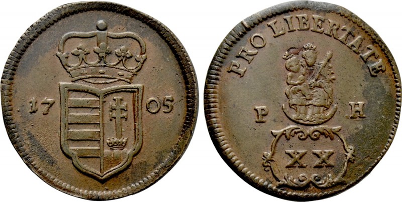 HOLY ROMAN EMPIRE. Joseph I (1705-1711). 20 Poltura (1705). 

Obv: Coat of arm...