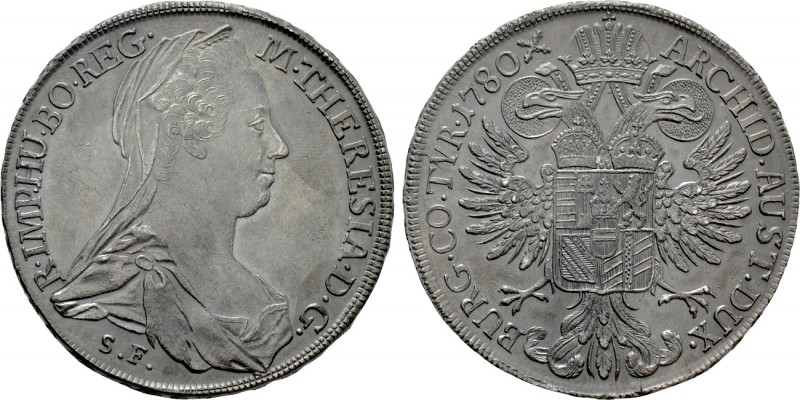 HOLY ROMAN EMPIRE. Maria Theresia (1740-1780). Reichstaler (1780-SF). Günzburg r...