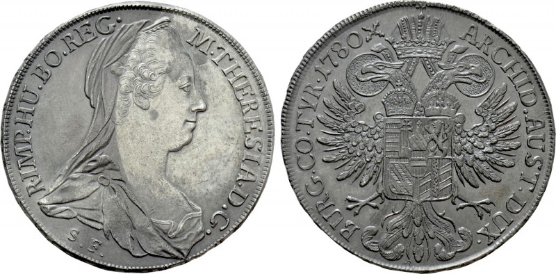 HOLY ROMAN EMPIRE. Maria Theresia (1740-1780). Reichstaler (1780-SF). Günzburg r...